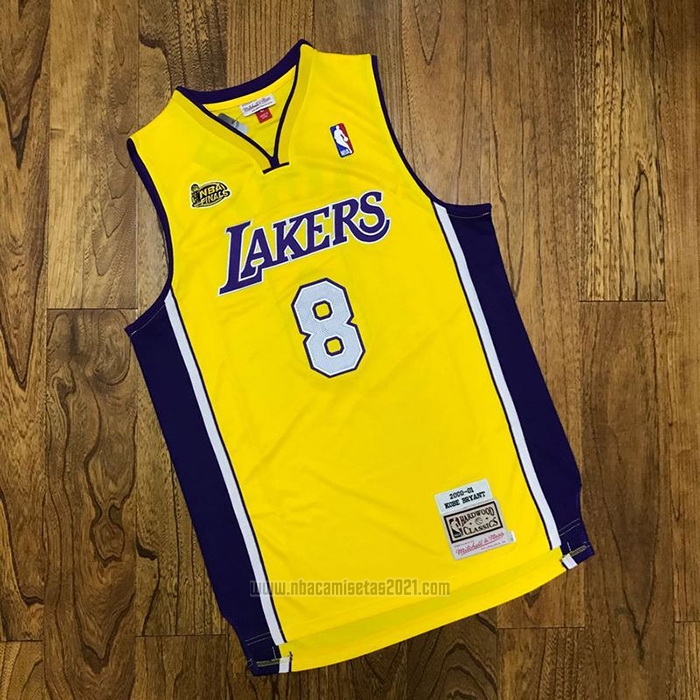 Camiseta Los Angeles Lakers Kobe Bryant #8 Icon 1999-00 Finals Bound Amarillo
